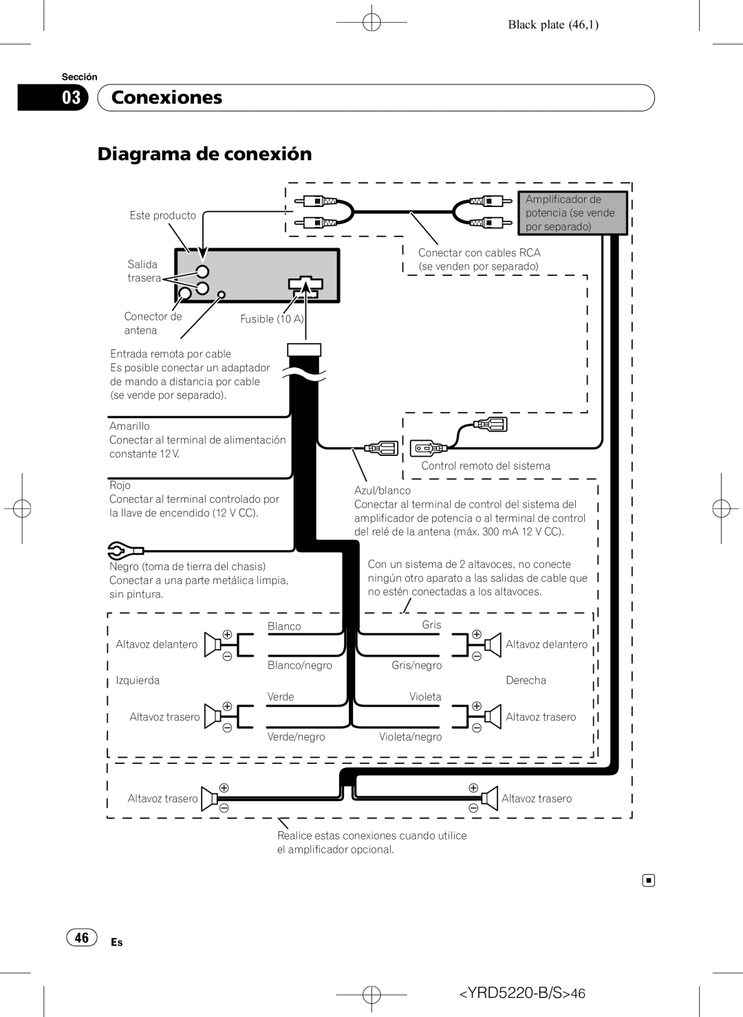 Pioneer DEH-2150UB owner manual Conexiones Diagrama de conexión 