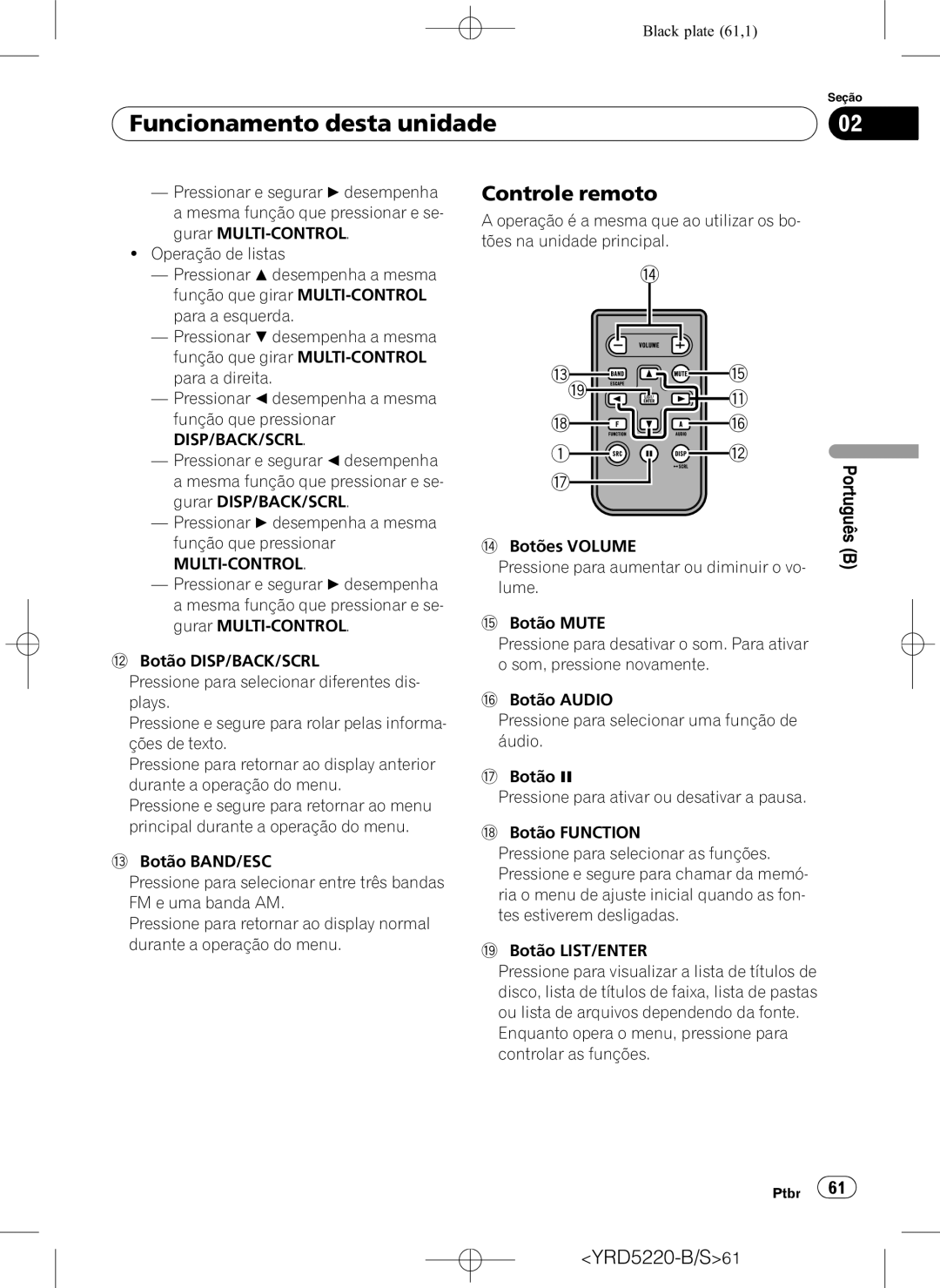 Pioneer DEH-2150UB owner manual Funcionamento desta unidade, Controle remoto 