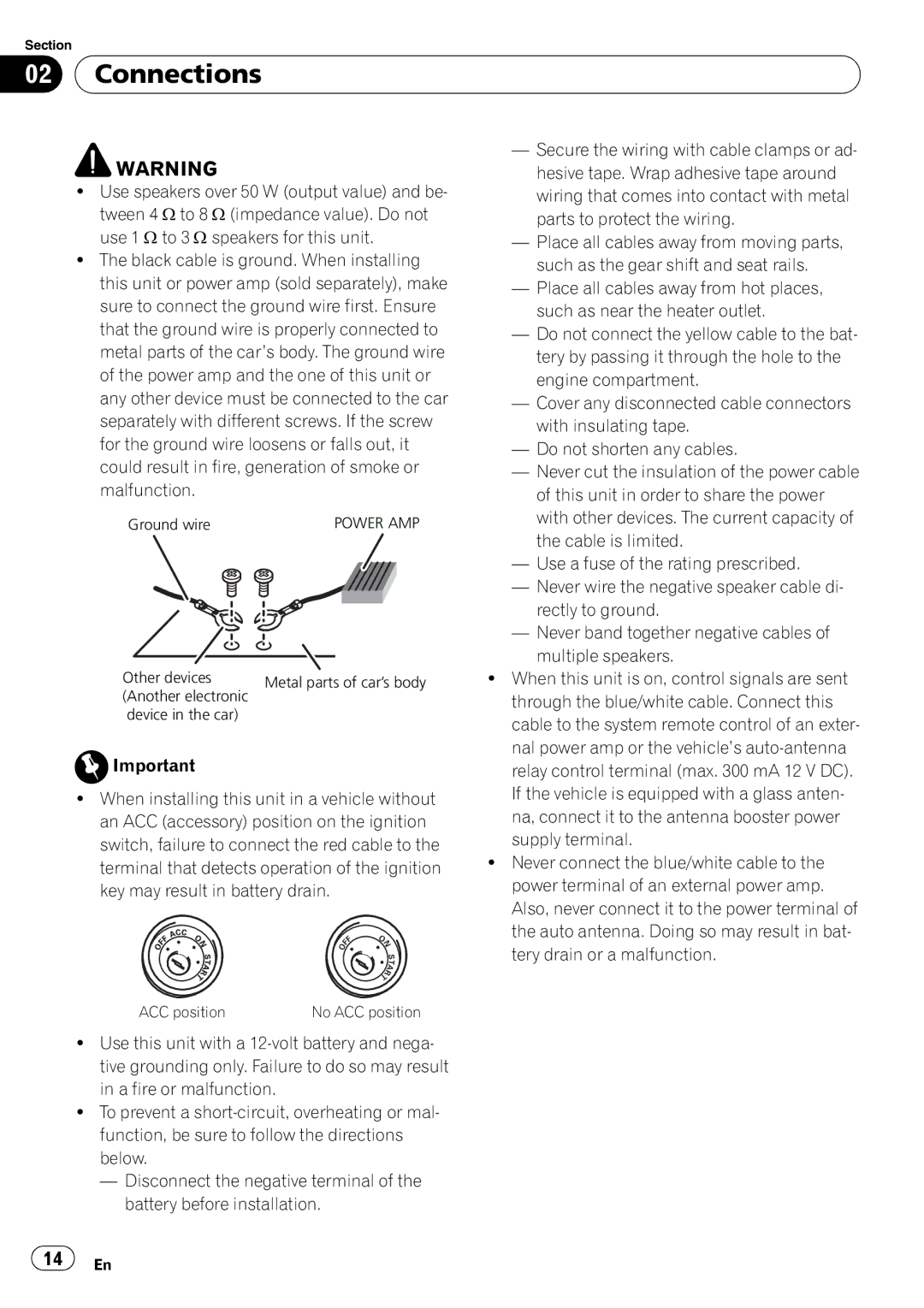 Pioneer DEH-2200UB owner manual Connections 