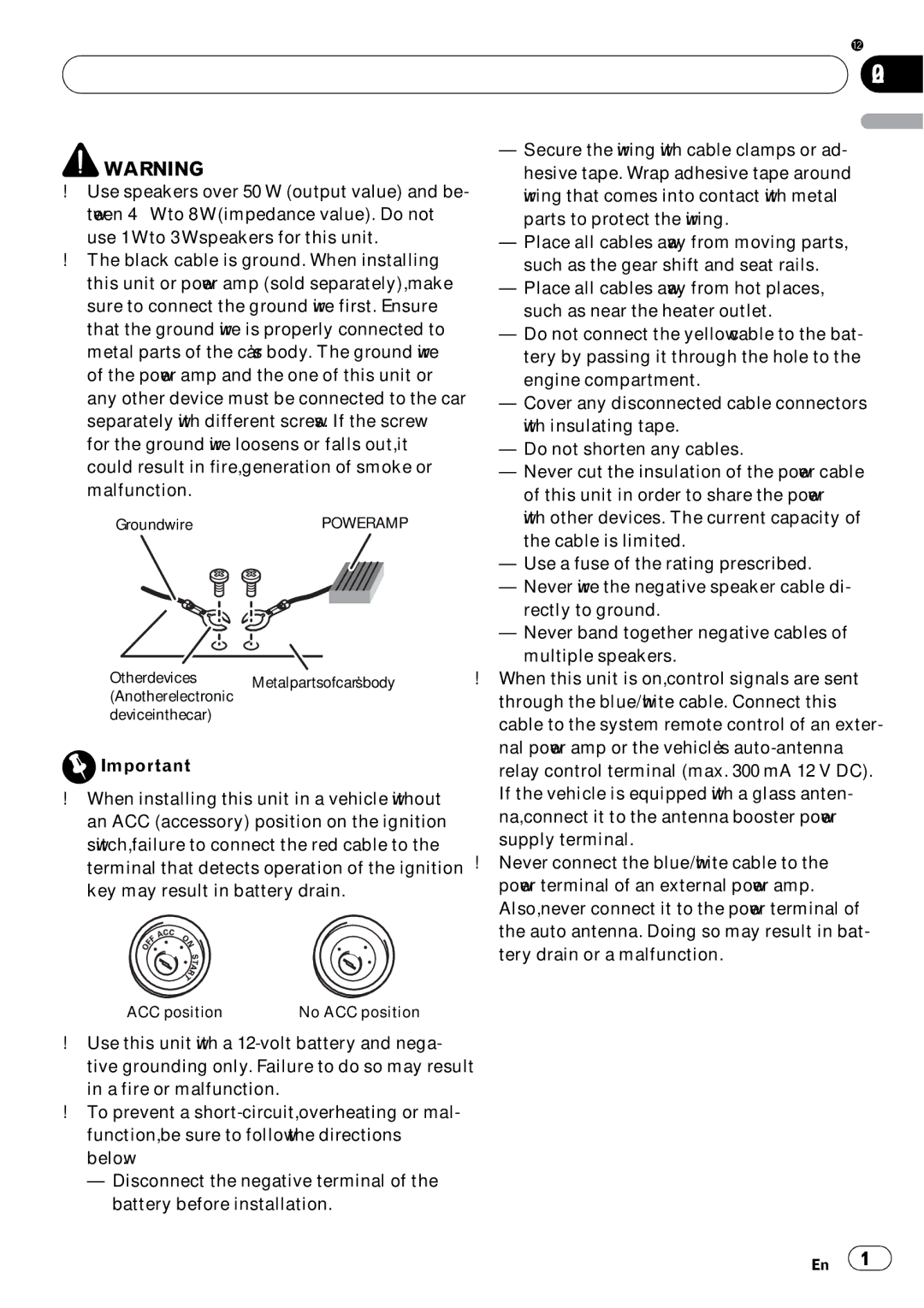 Pioneer DEH-22UB owner manual Connections, Secure the wiring with cable clamps or ad 