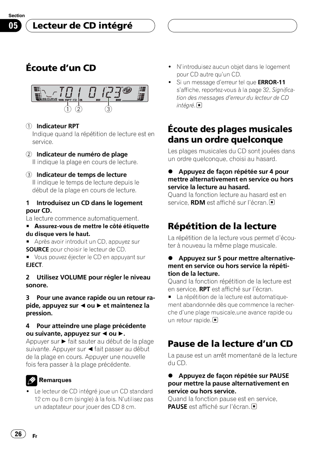 Pioneer DEH-2700 operation manual 