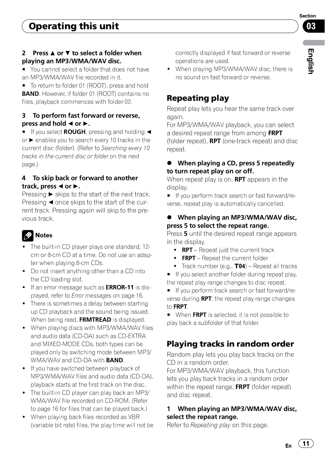 Pioneer DEH-2800MPB operation manual 