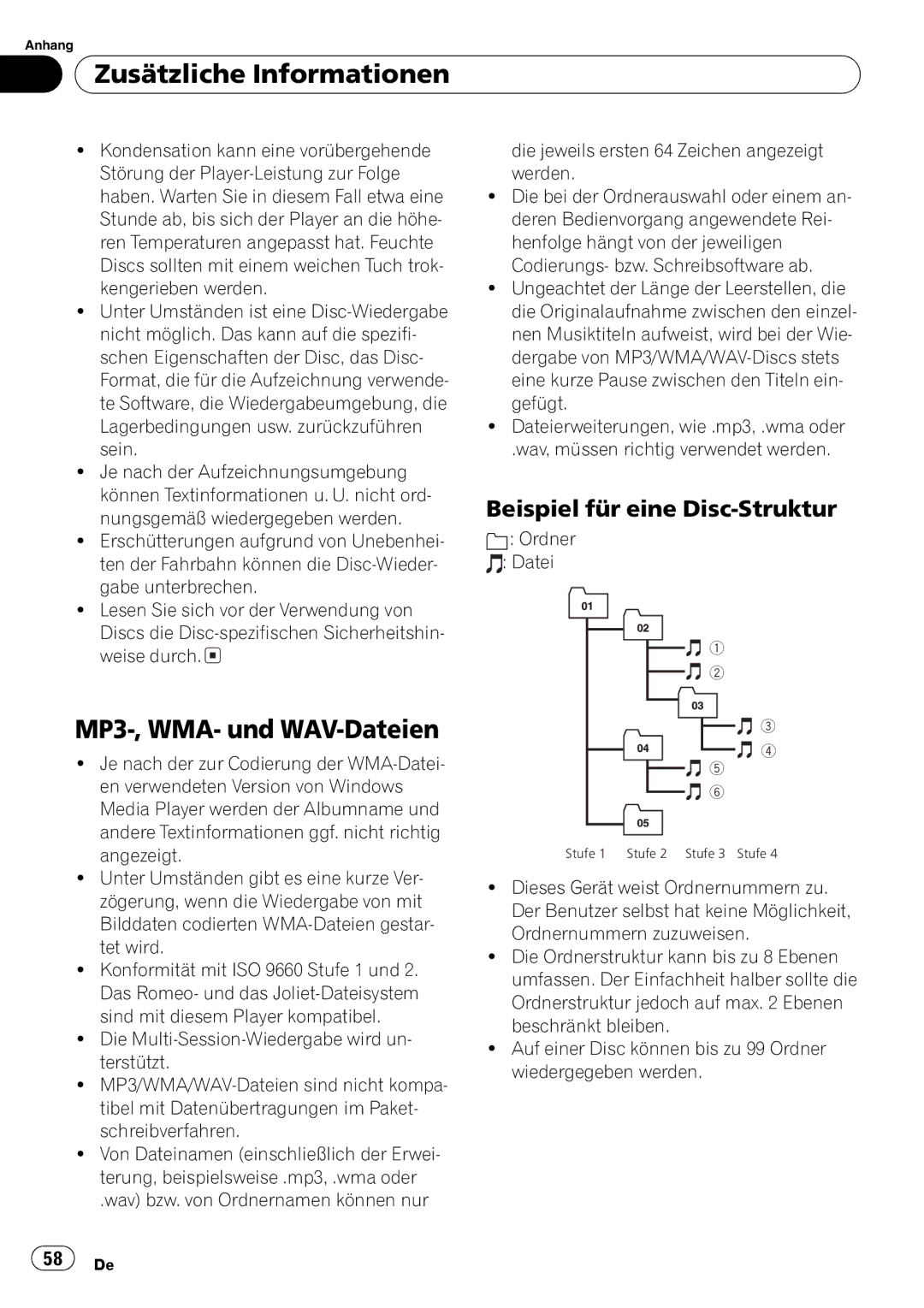 Pioneer DEH-2800MPB operation manual Stufe 1 Stufe 2 Stufe 3 Stufe 