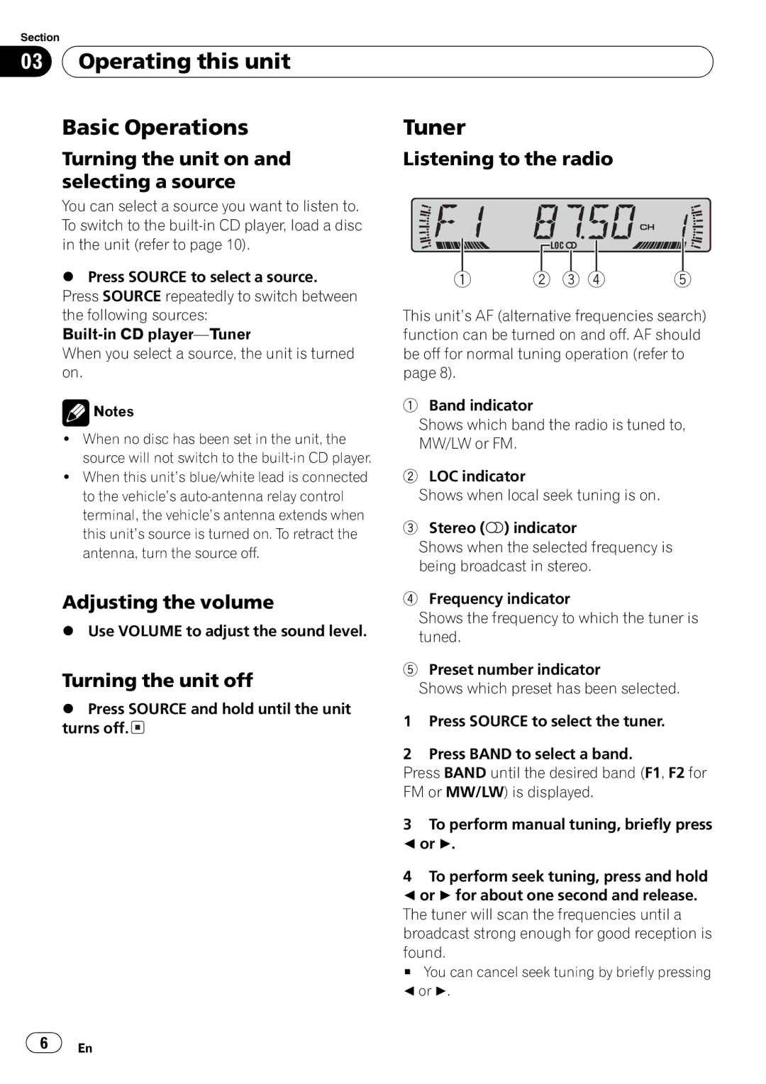 Pioneer DEH-2800MPB operation manual 