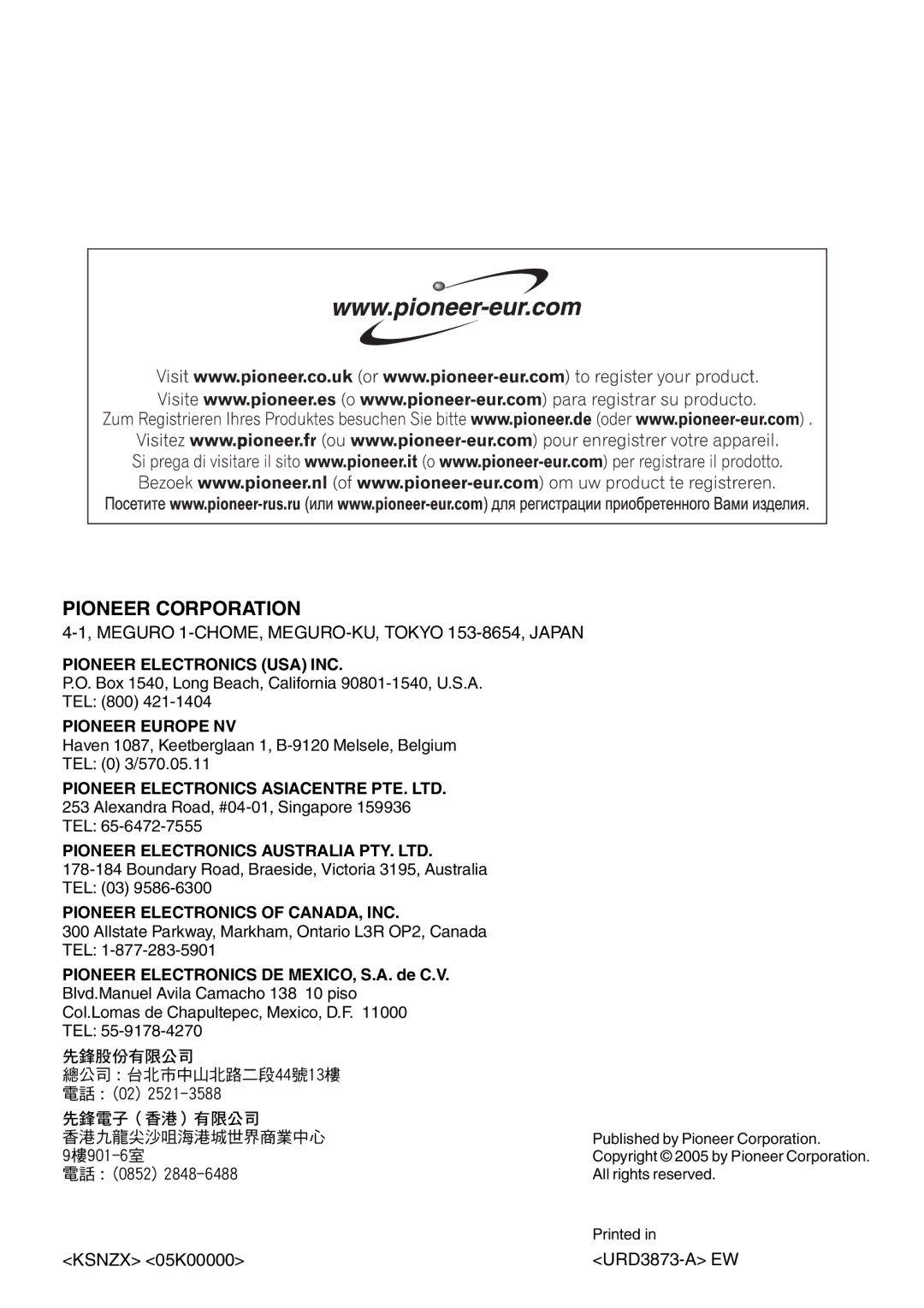 Pioneer DEH-2800MPB operation manual =50 350 