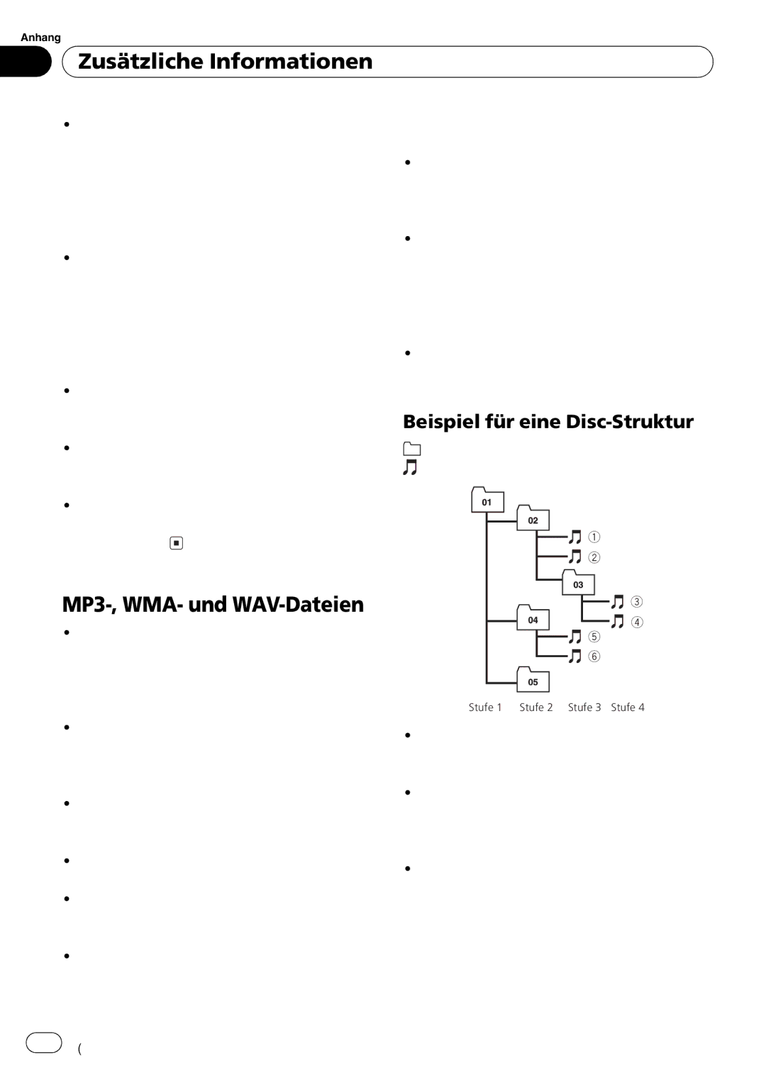 Pioneer DEH-2820MP operation manual Stufe 1 Stufe 2 Stufe 3 Stufe 