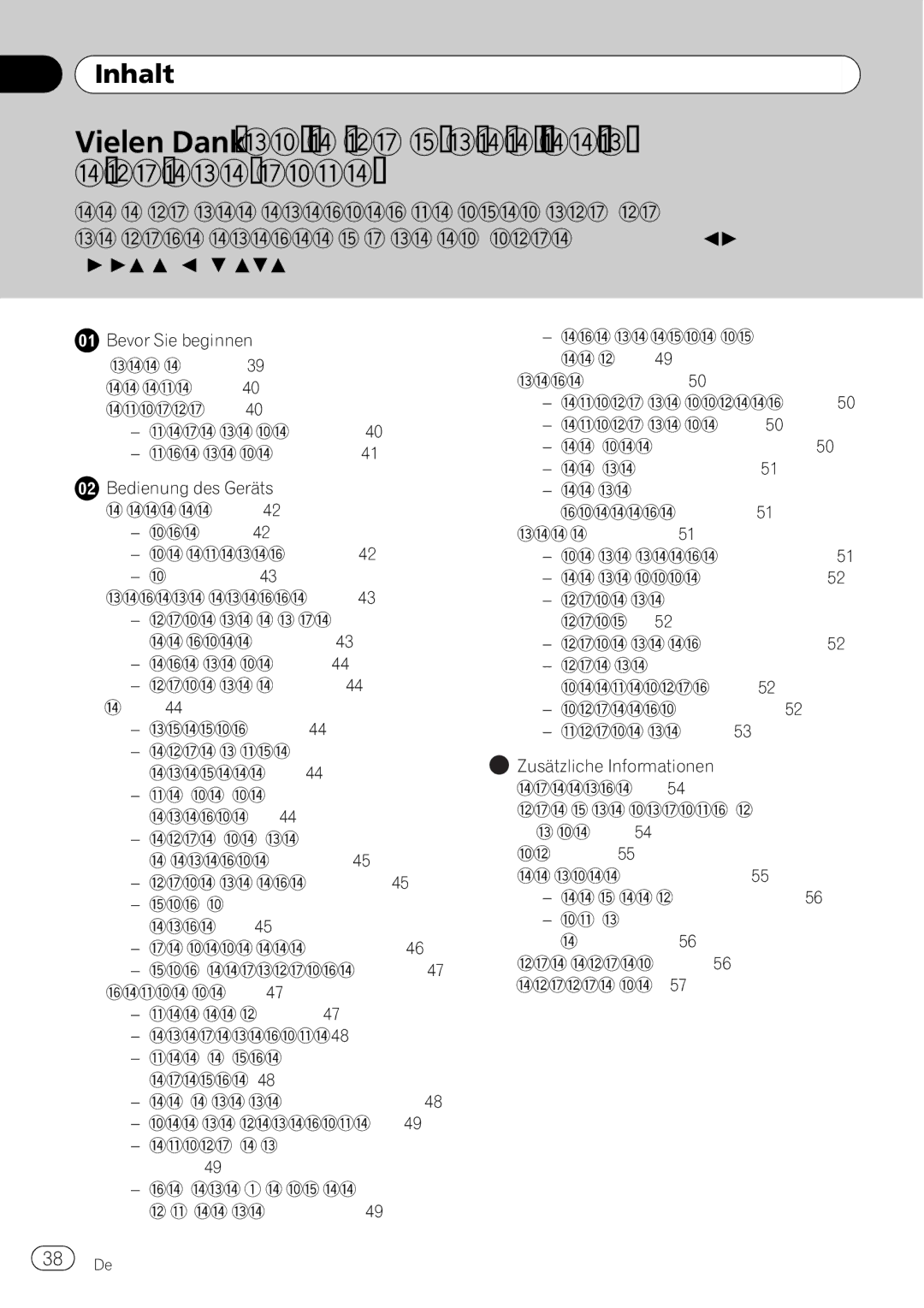 Pioneer DEH-3000MP operation manual Inhalt 