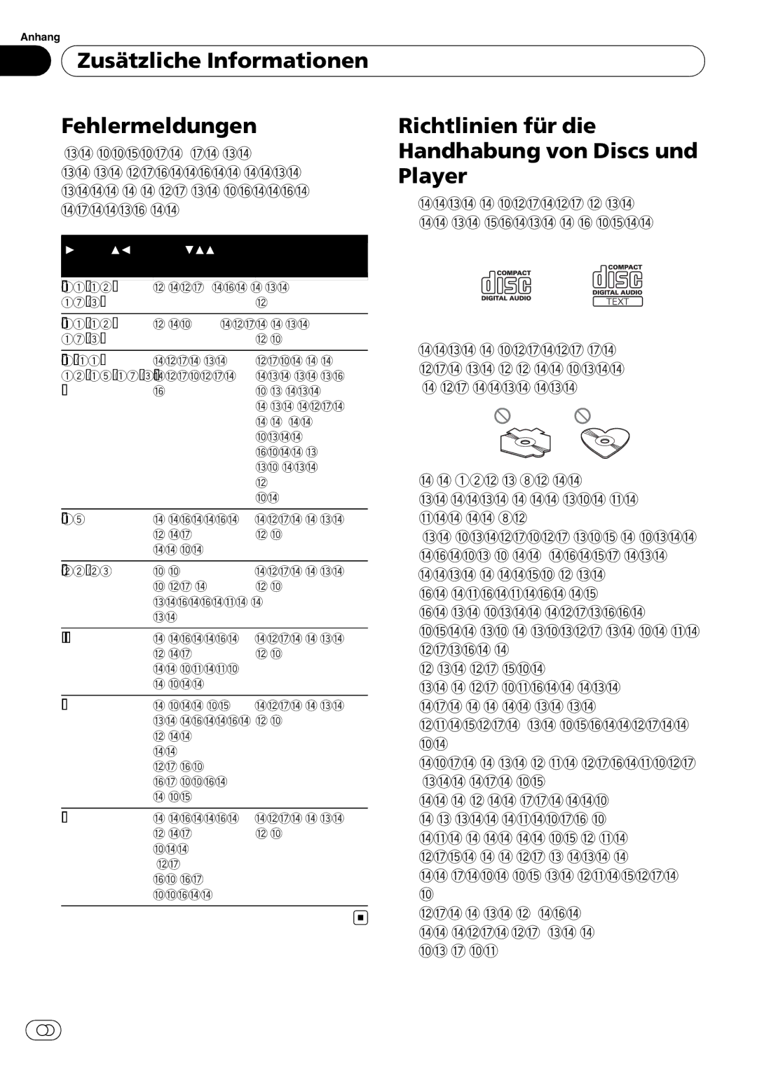 Pioneer DEH-3000MP operation manual Handhabung von Discs und, Player, Vor der Kontaktaufnahme mit Ihrem Händler 