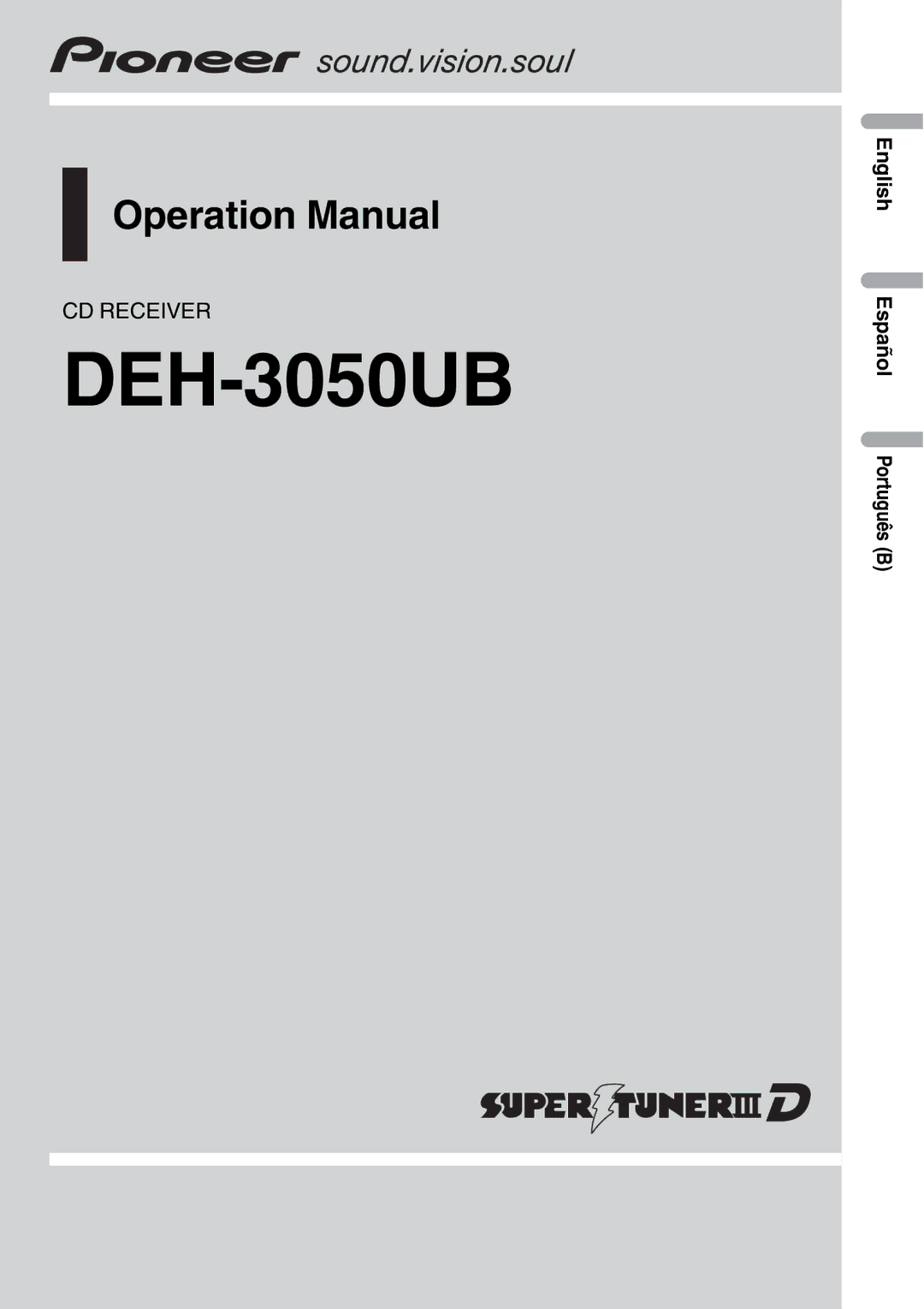 Pioneer DEH-3050UB operation manual 