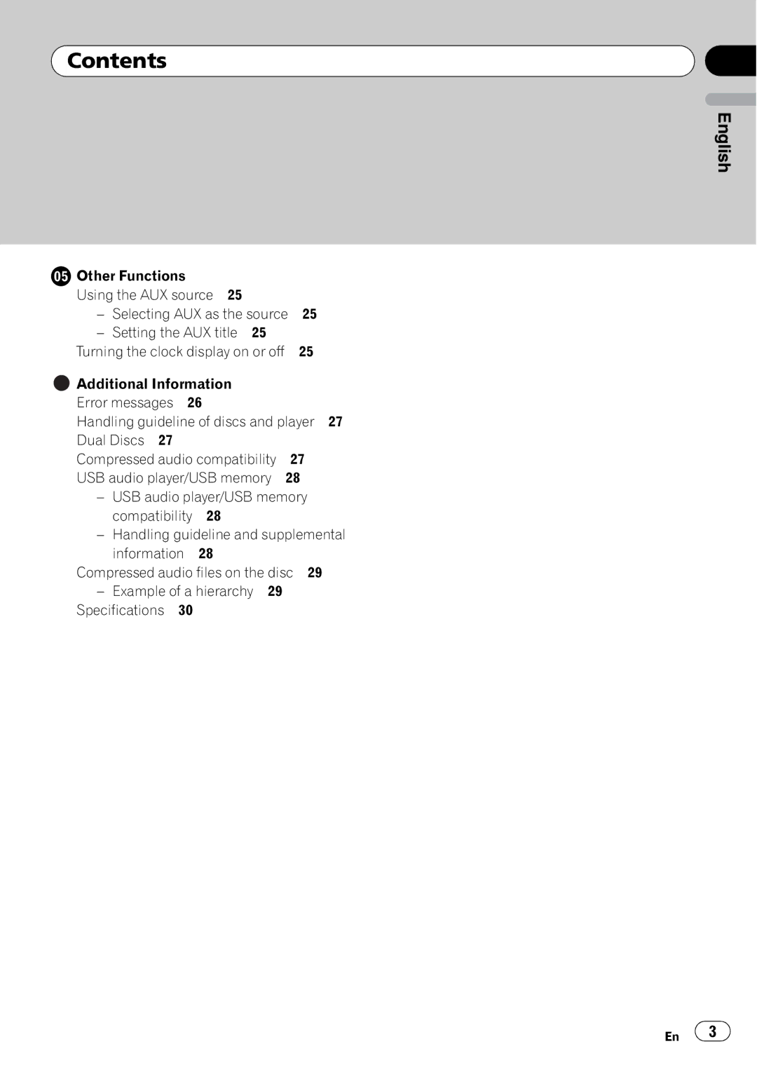 Pioneer DEH-3050UB operation manual Other Functions Using the AUX source, Setting the AUX title, Additional Information 