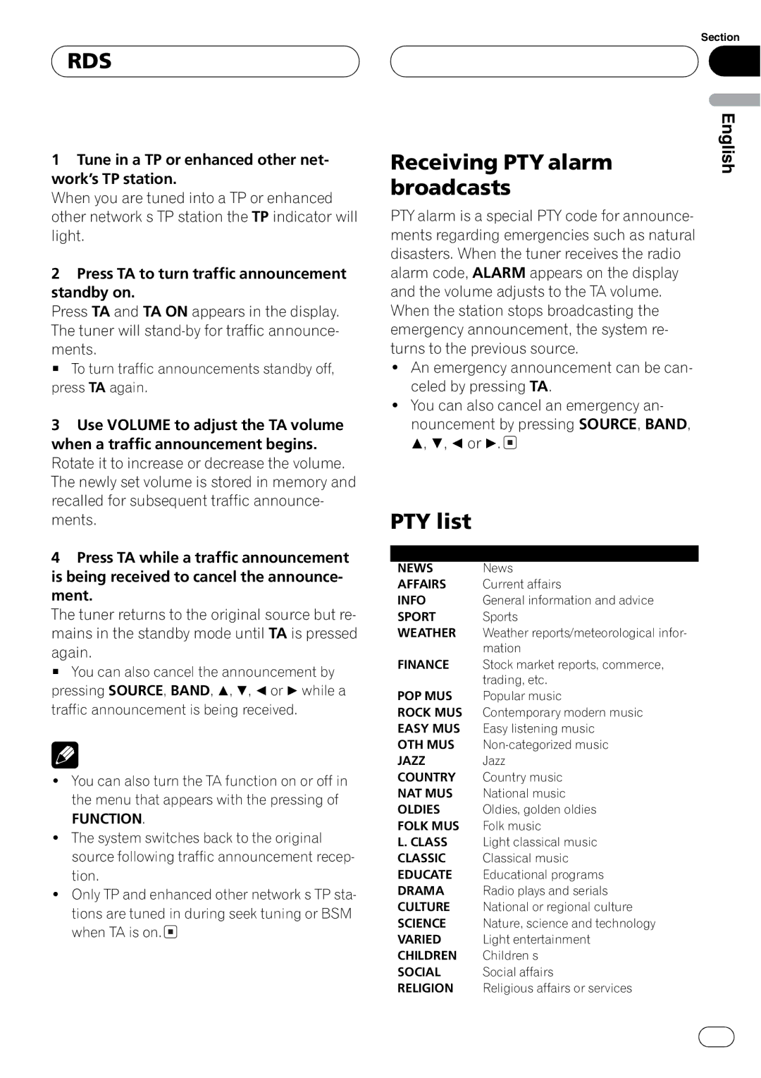 Pioneer DEH-30MP operation manual 