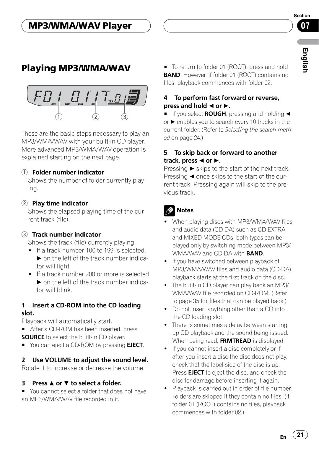 Pioneer DEH-30MP operation manual 