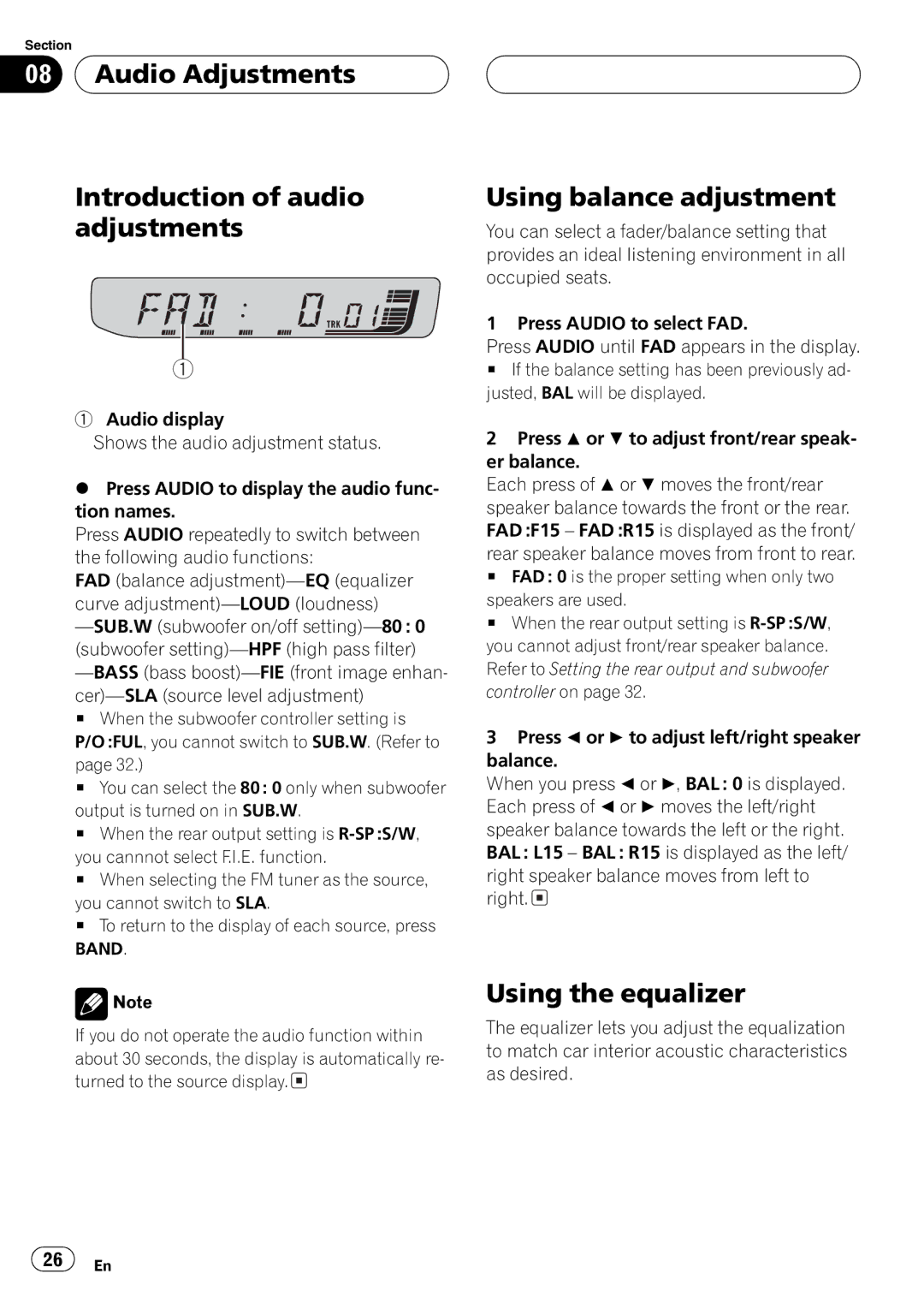 Pioneer DEH-30MP operation manual 