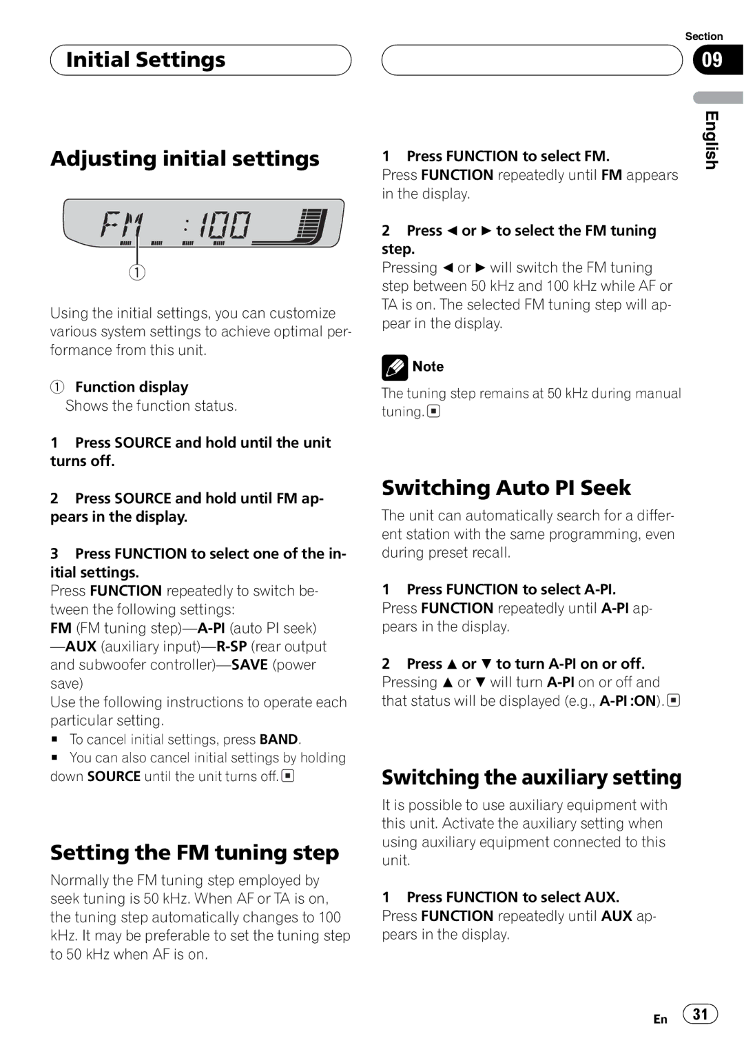 Pioneer DEH-30MP operation manual 