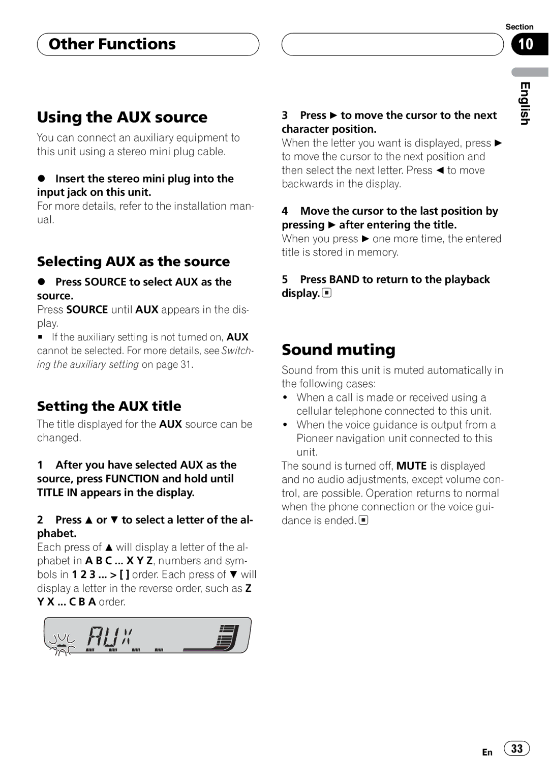 Pioneer DEH-30MP operation manual 