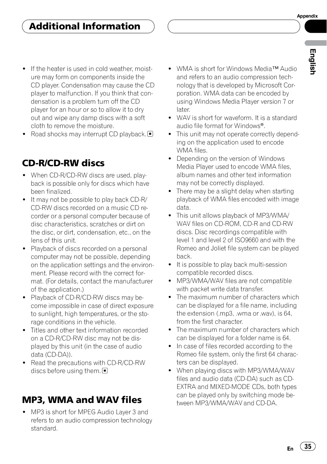 Pioneer DEH-30MP operation manual 