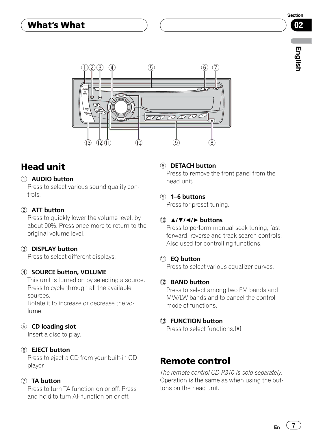 Pioneer DEH-30MP operation manual 123 