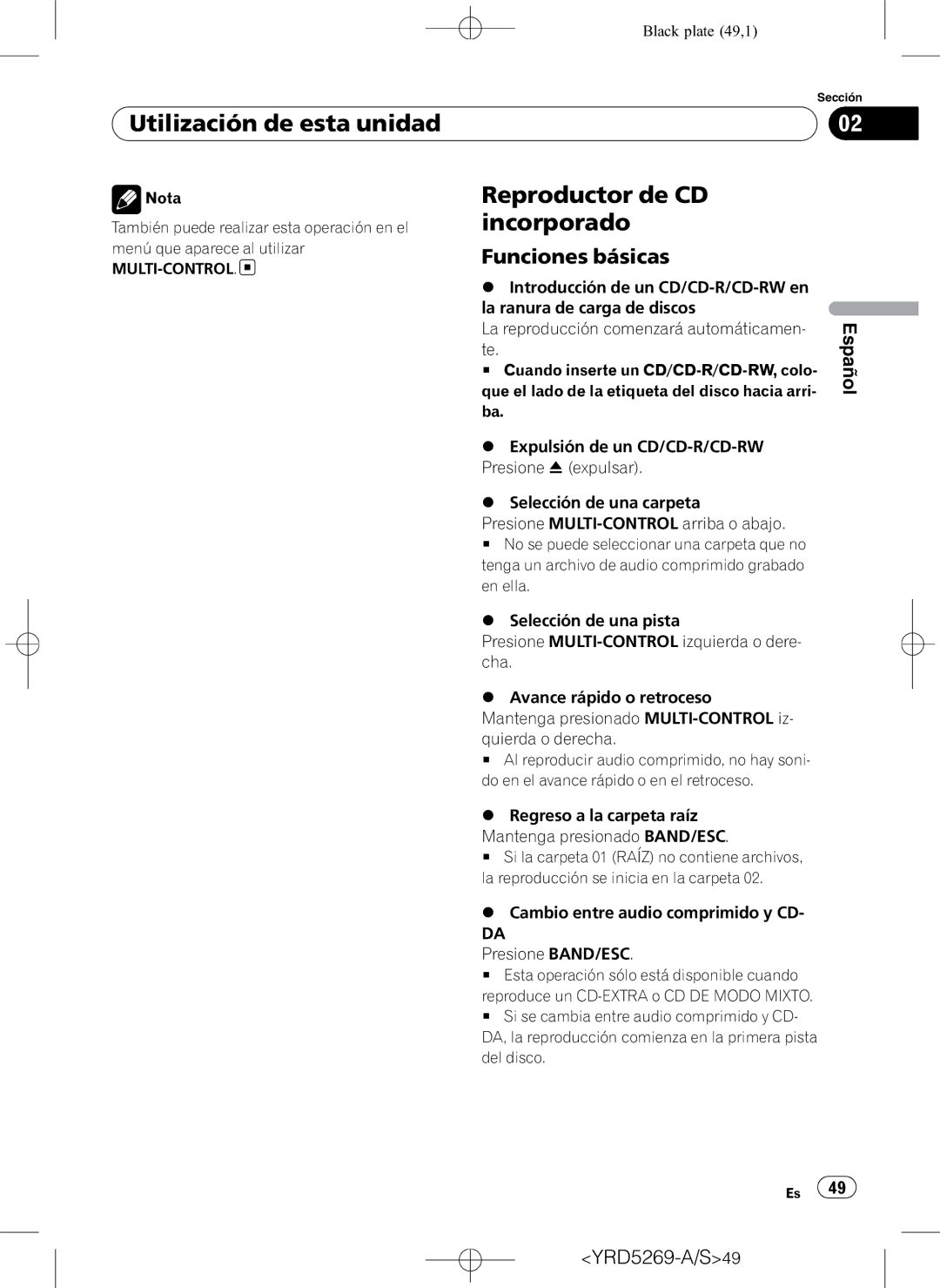 Pioneer DEH-3100UB operation manual Reproductor de CD, Incorporado, También puede realizar esta operación en el 