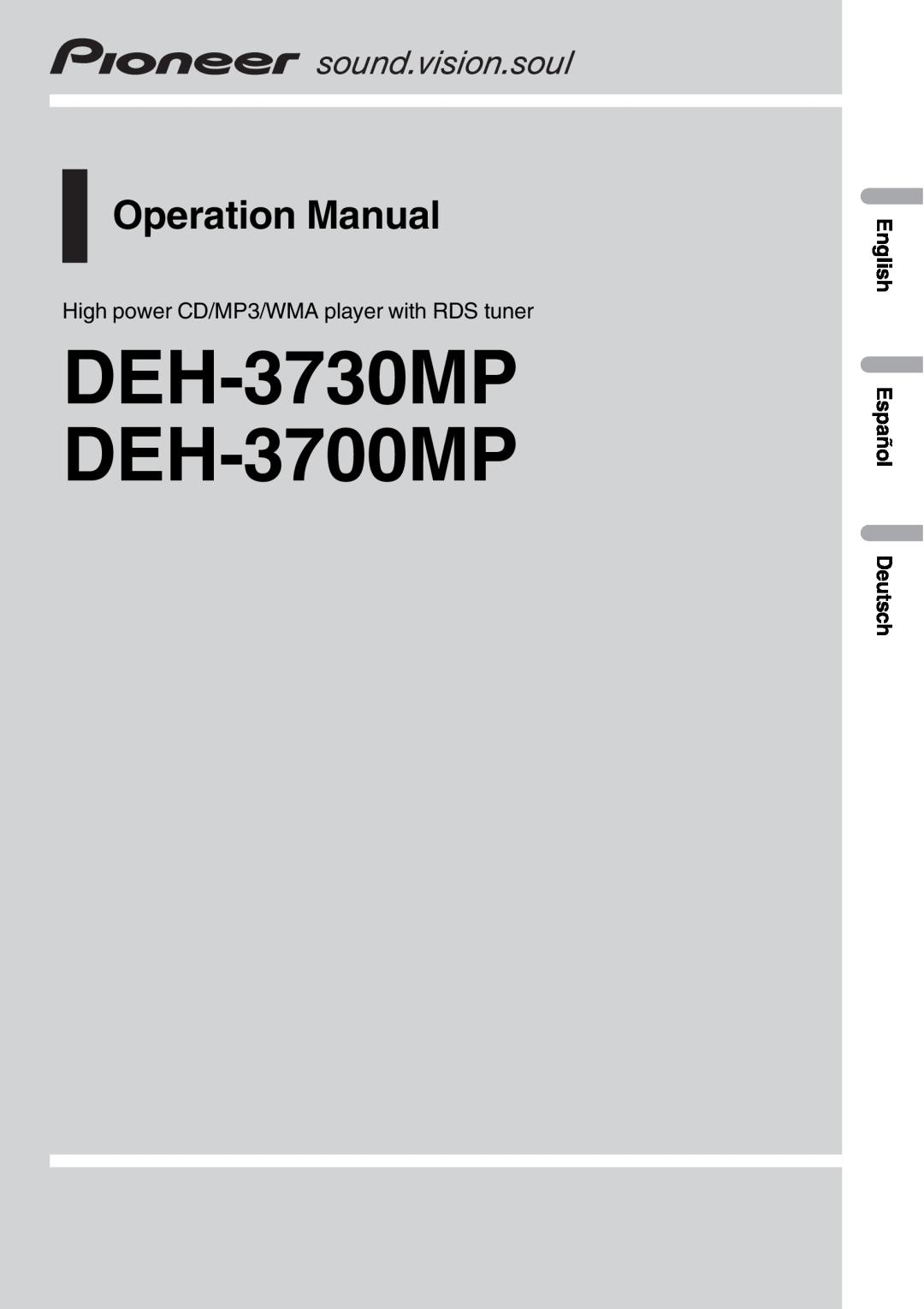 Pioneer DEH-3700MP, DEH-3730MP operation manual 