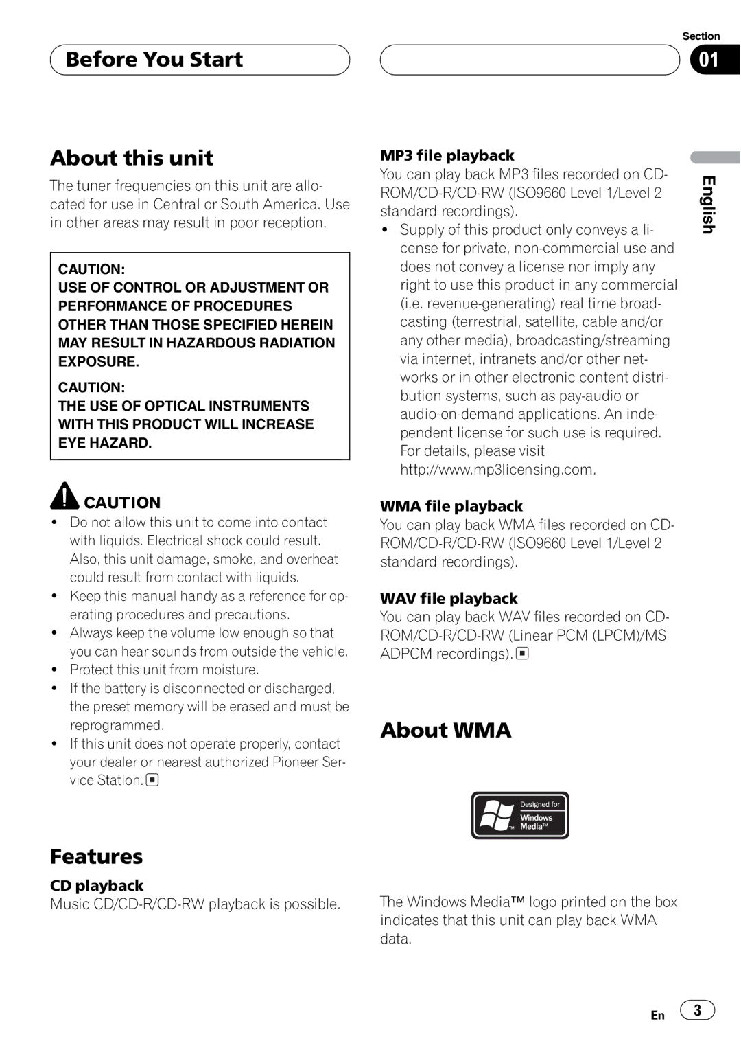 Pioneer DEH-3770MP operation manual 