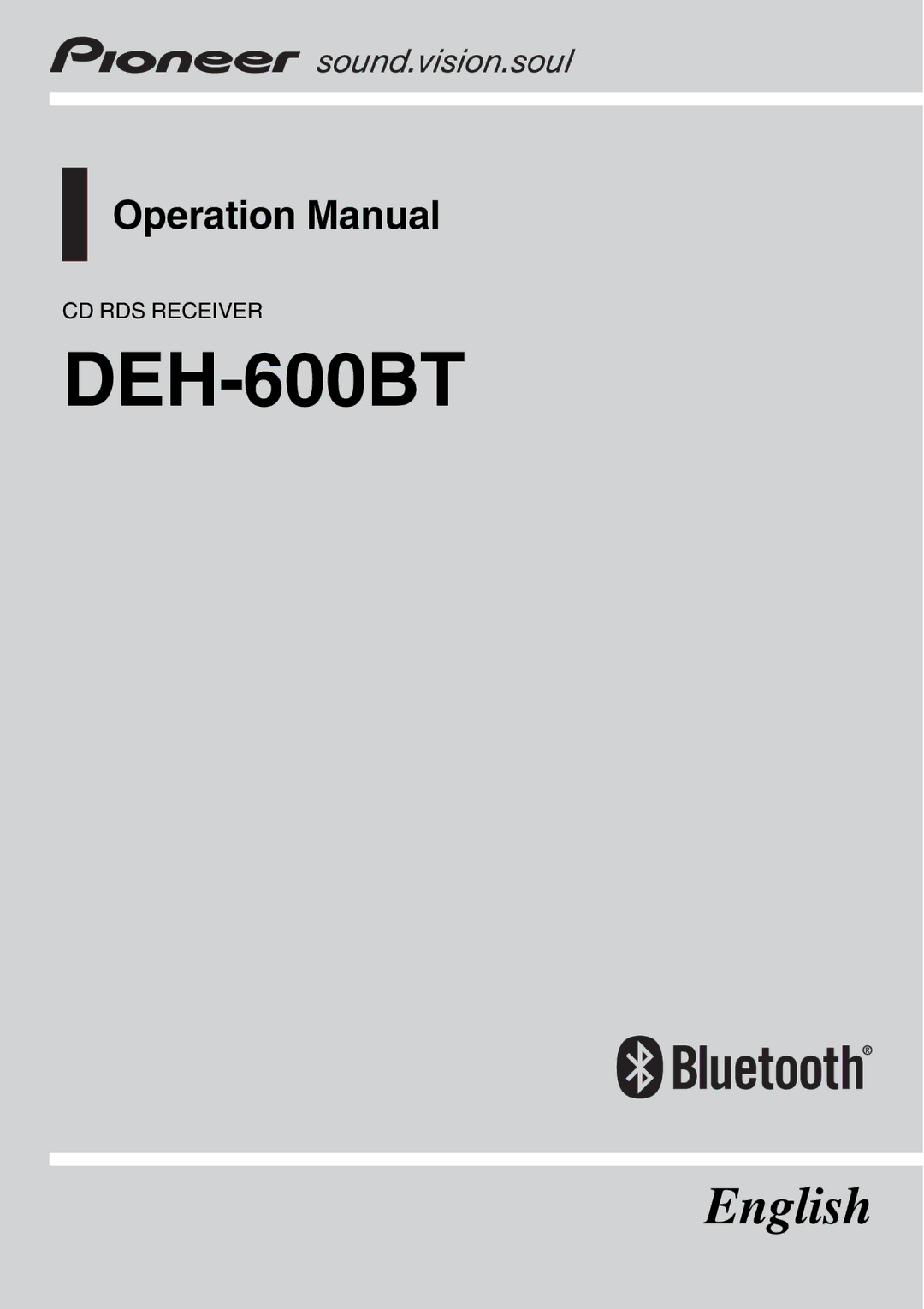 Pioneer DEH-600BT operation manual 