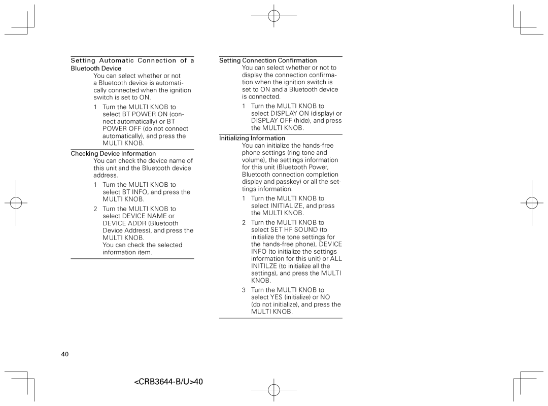 Pioneer DEH-8018ZT owner manual CRB3644-B/U40 