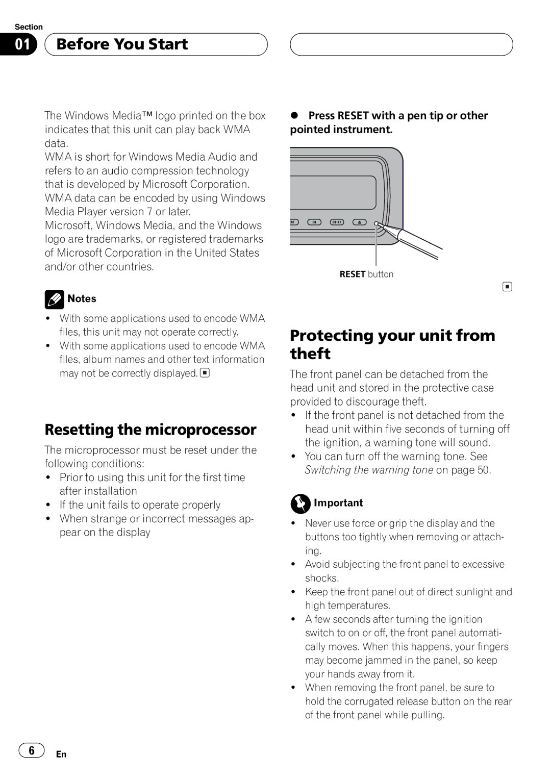 Pioneer DEH-P1Y operation manual 