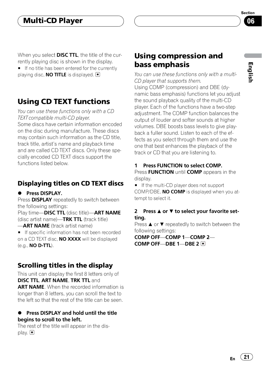 Pioneer DEH-P2550 operation manual 