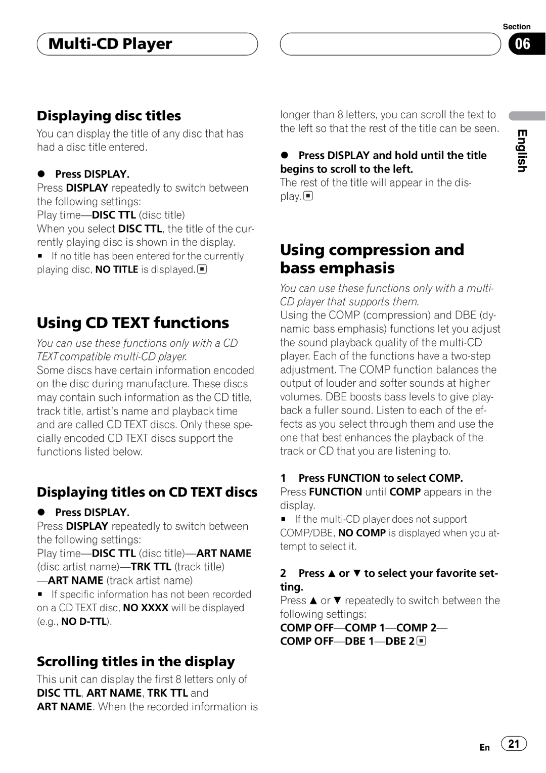 Pioneer DEH-P2650 operation manual 