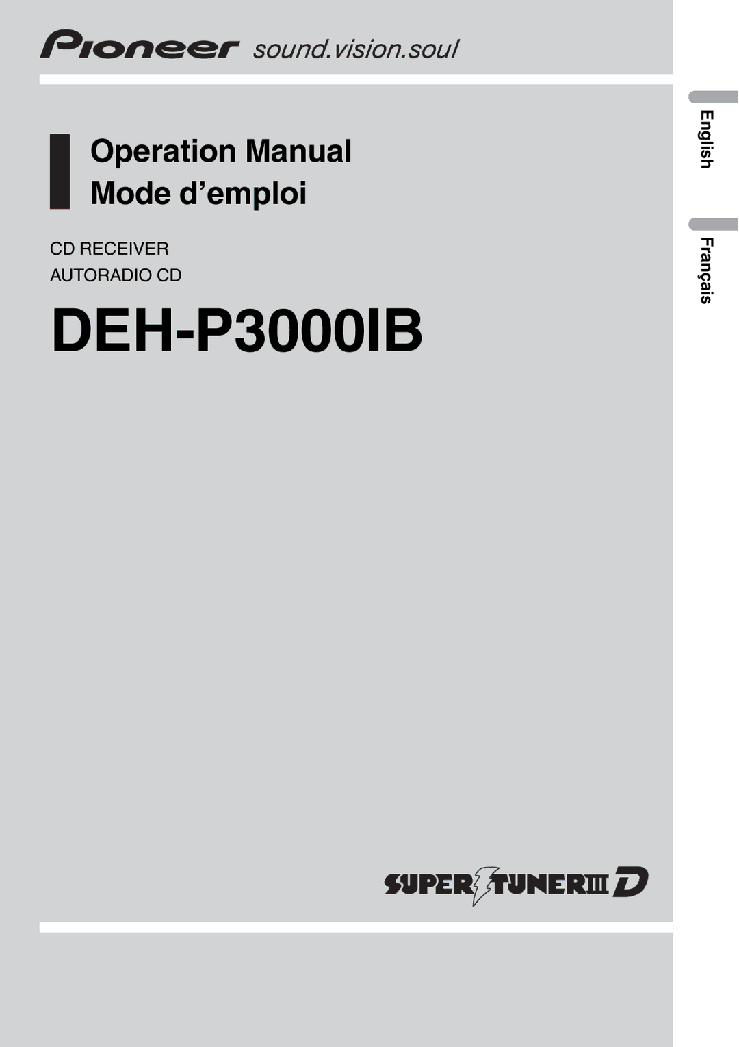 Pioneer DEH-P3000IB operation manual 