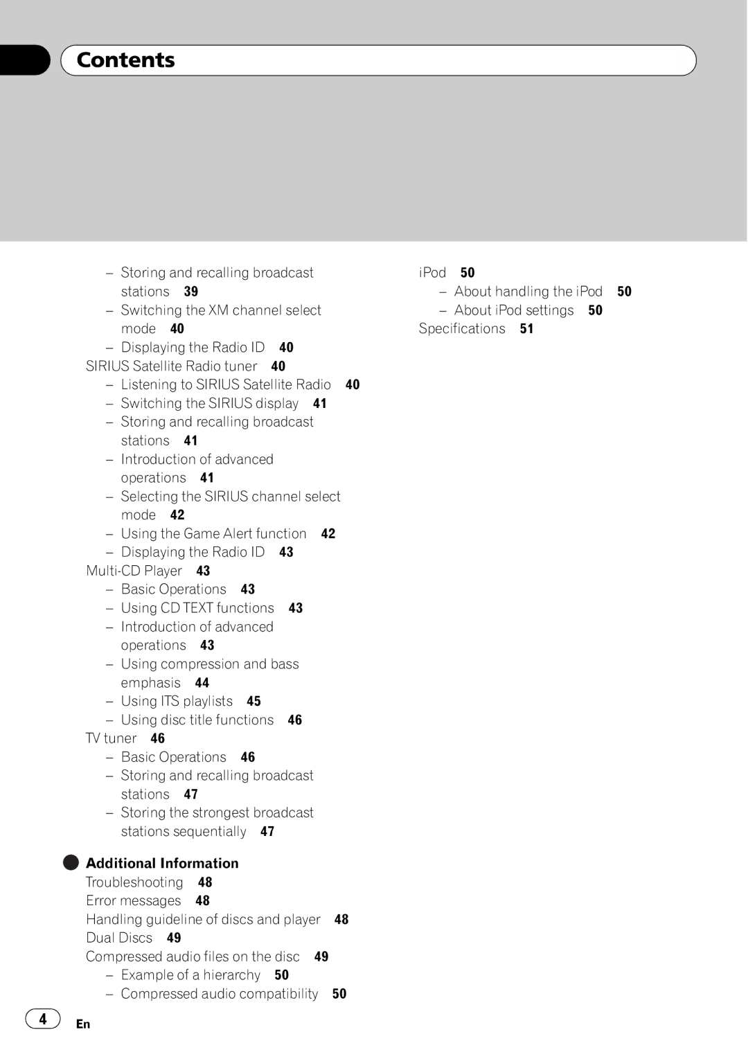 Pioneer DEH-P3000IB operation manual Example of a hierarchy Compressed audio compatibility 