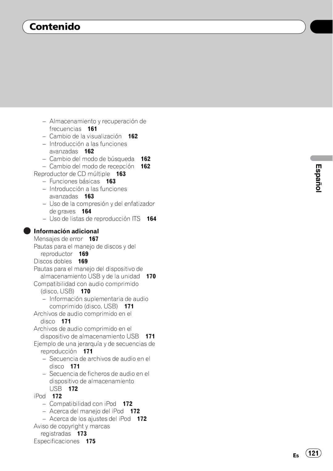 Pioneer DEH-P3100UB operation manual Aviso de copyright y marcas registradas Especificaciones 