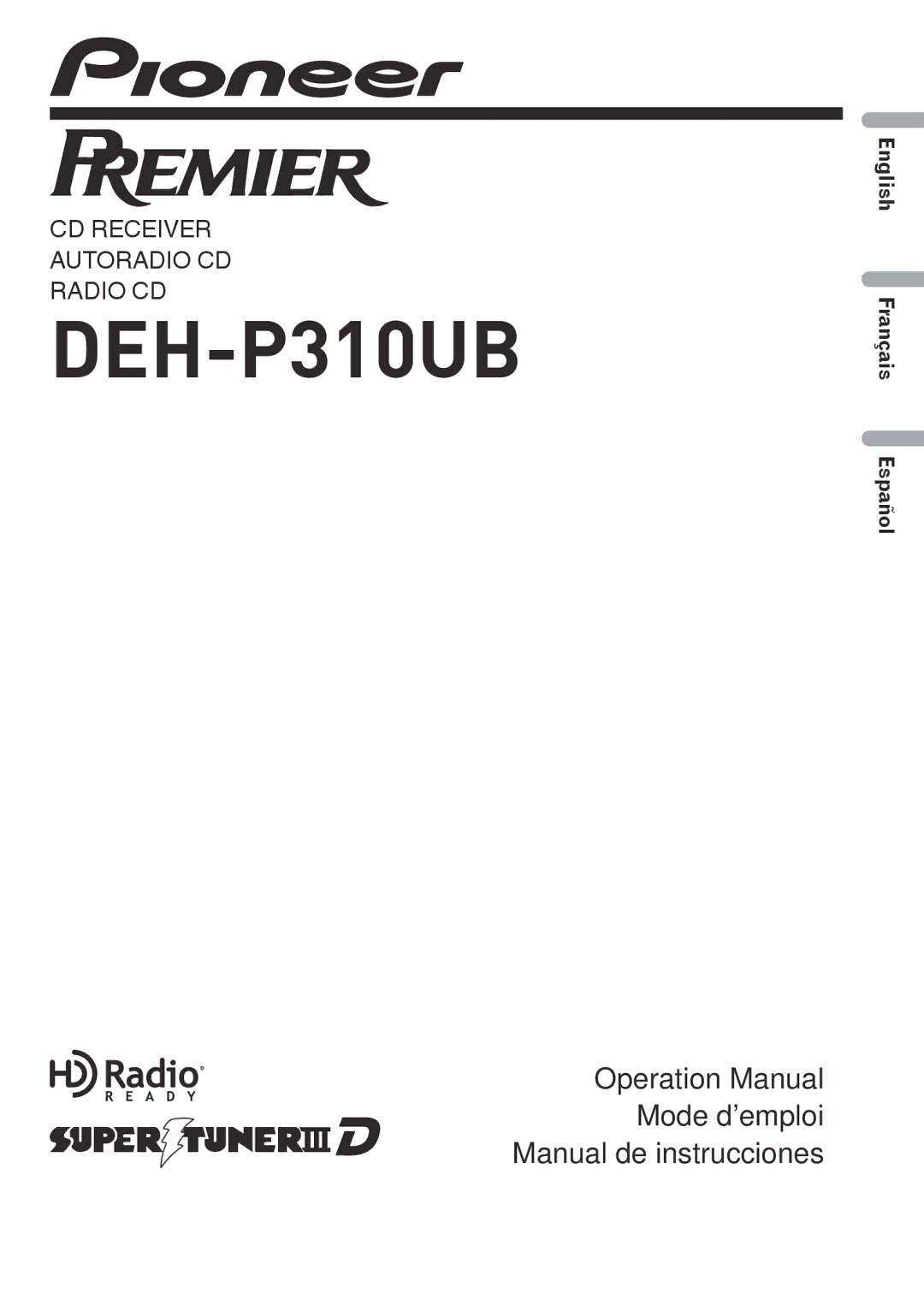 Pioneer DEH-P310UB operation manual 