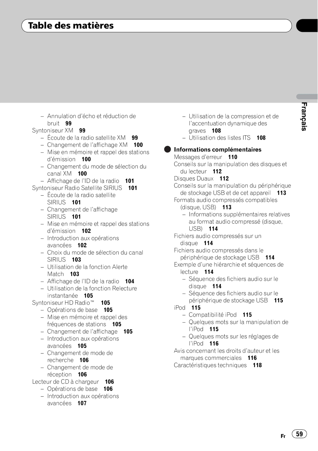 Pioneer DEH-P310UB operation manual 100, 106 