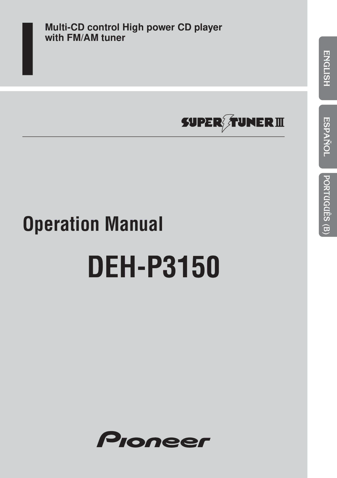 Pioneer DEH-P3150 operation manual 