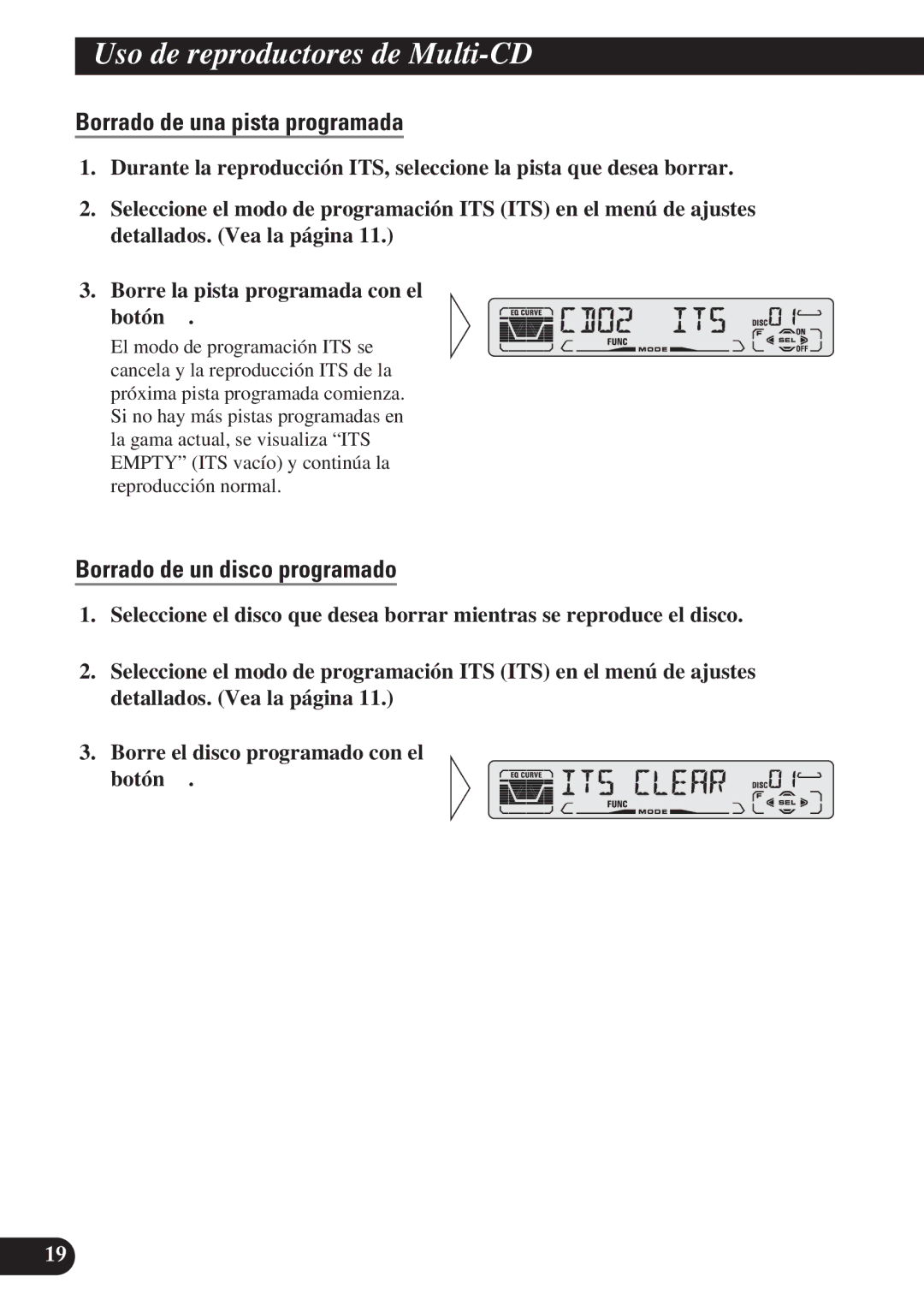 Pioneer DEH-P3150 operation manual Borrado de una pista programada, Borrado de un disco programado 