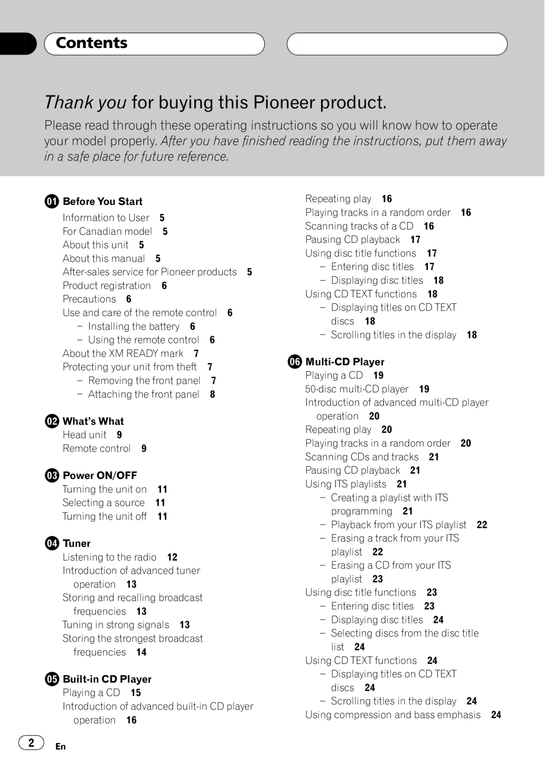 Pioneer DEH-P350 operation manual 