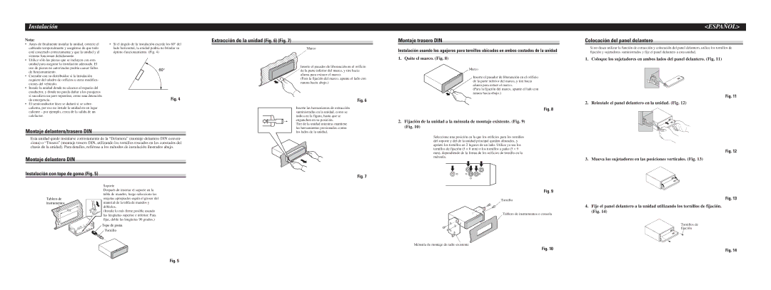 Pioneer DEH-P350 installation manual Instalación 