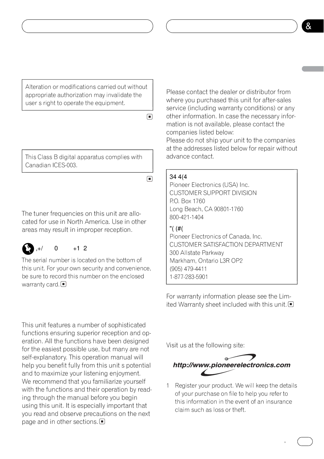 Pioneer DEH-P360 operation manual 