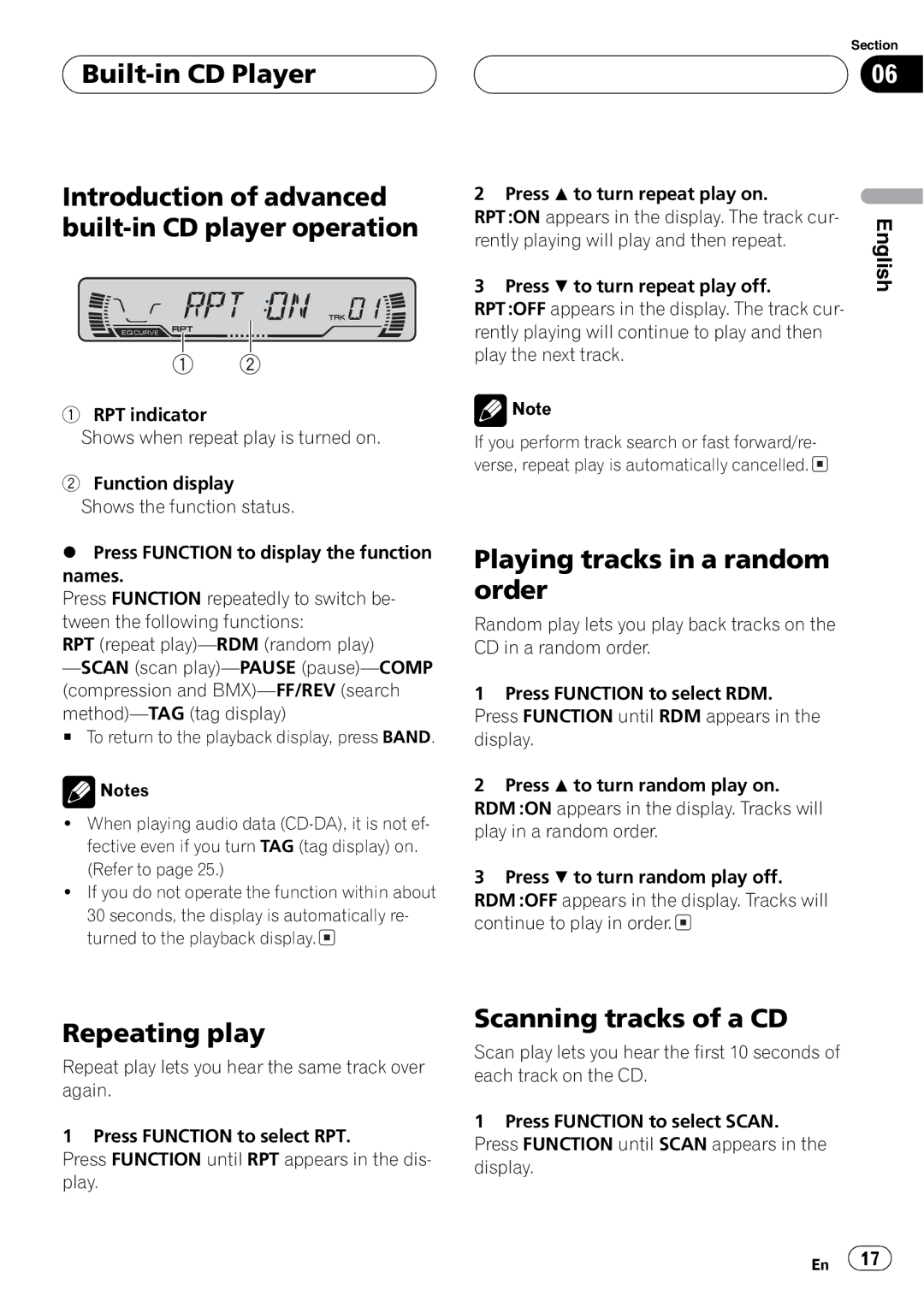 Pioneer DEH-P3600MPB, DEH-P3630MP operation manual 