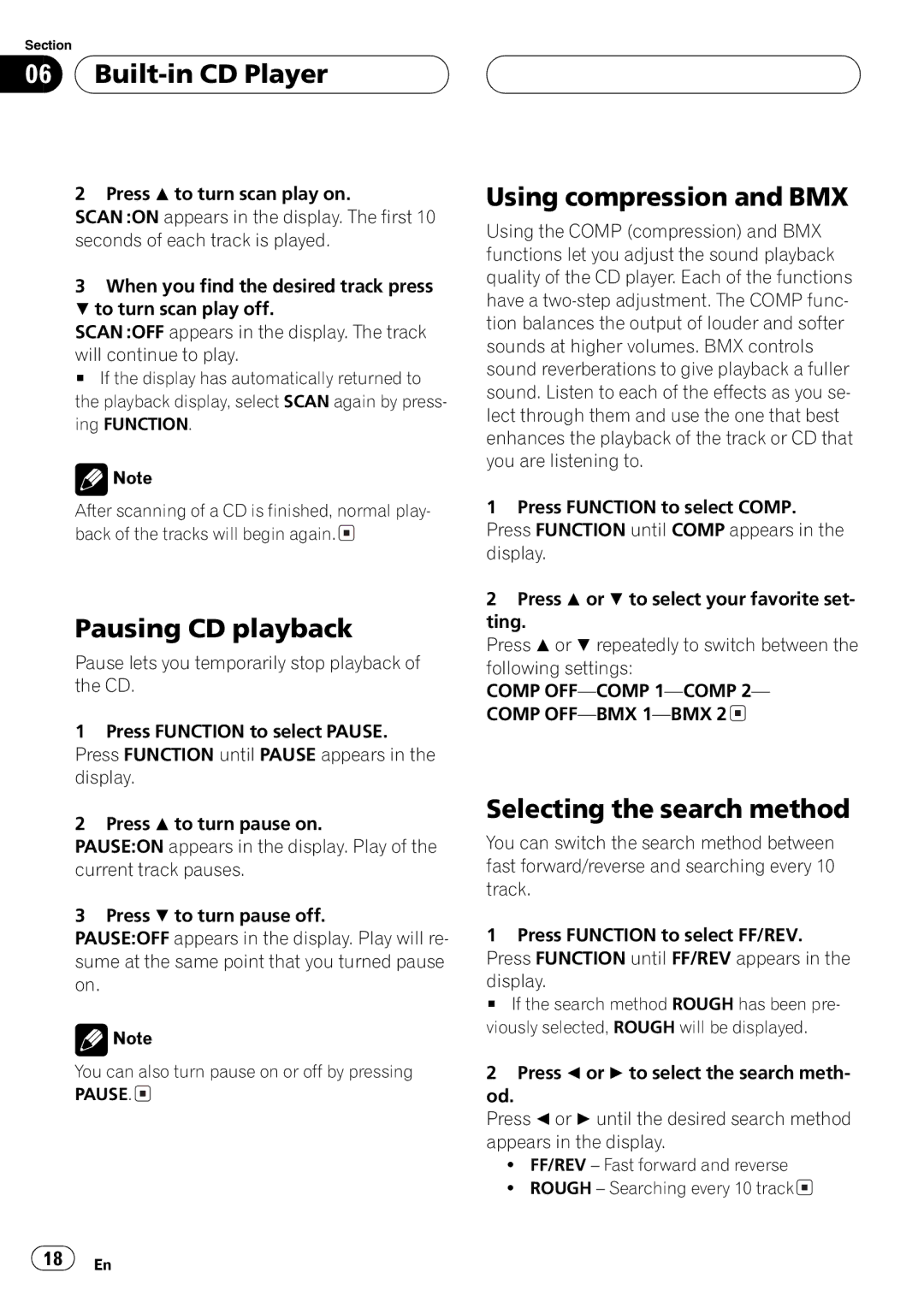 Pioneer DEH-P3600MPB, DEH-P3630MP operation manual 