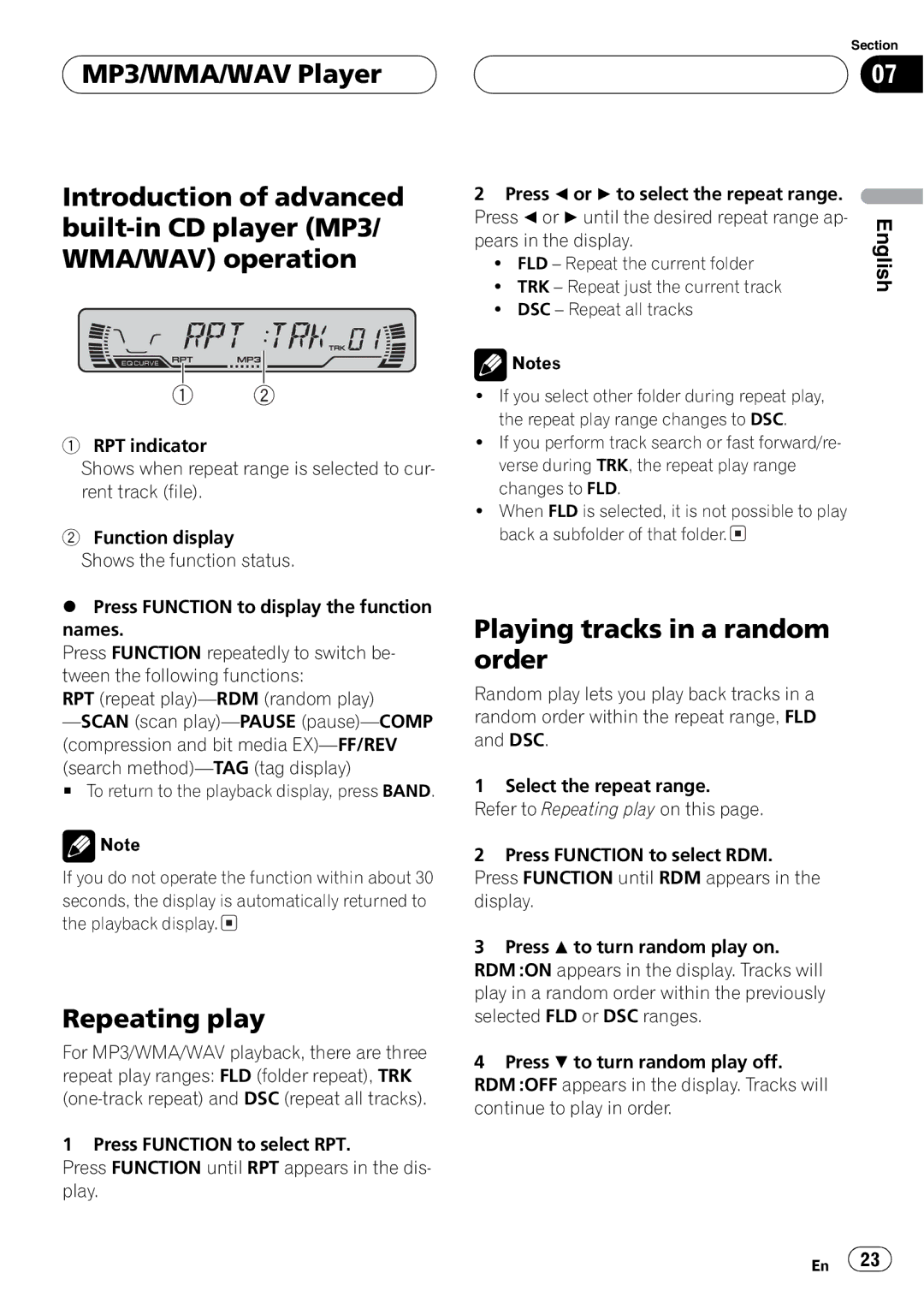 Pioneer DEH-P3600MPB, DEH-P3630MP operation manual 