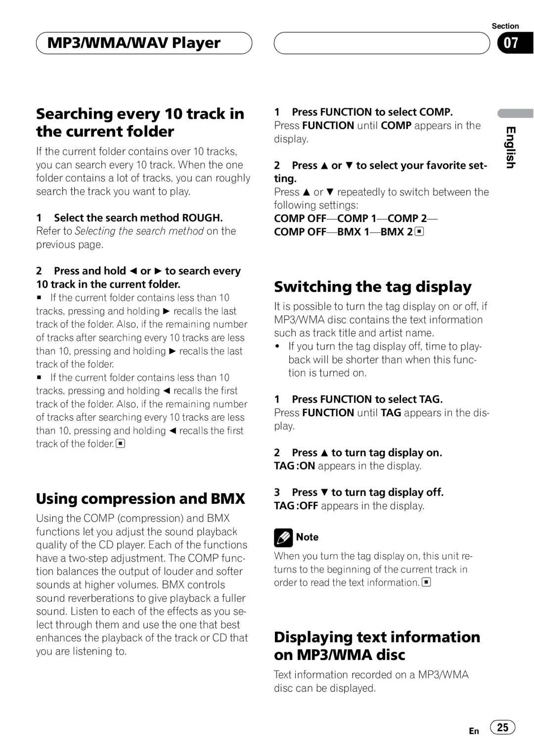 Pioneer DEH-P3630MP, DEH-P3600MPB operation manual 