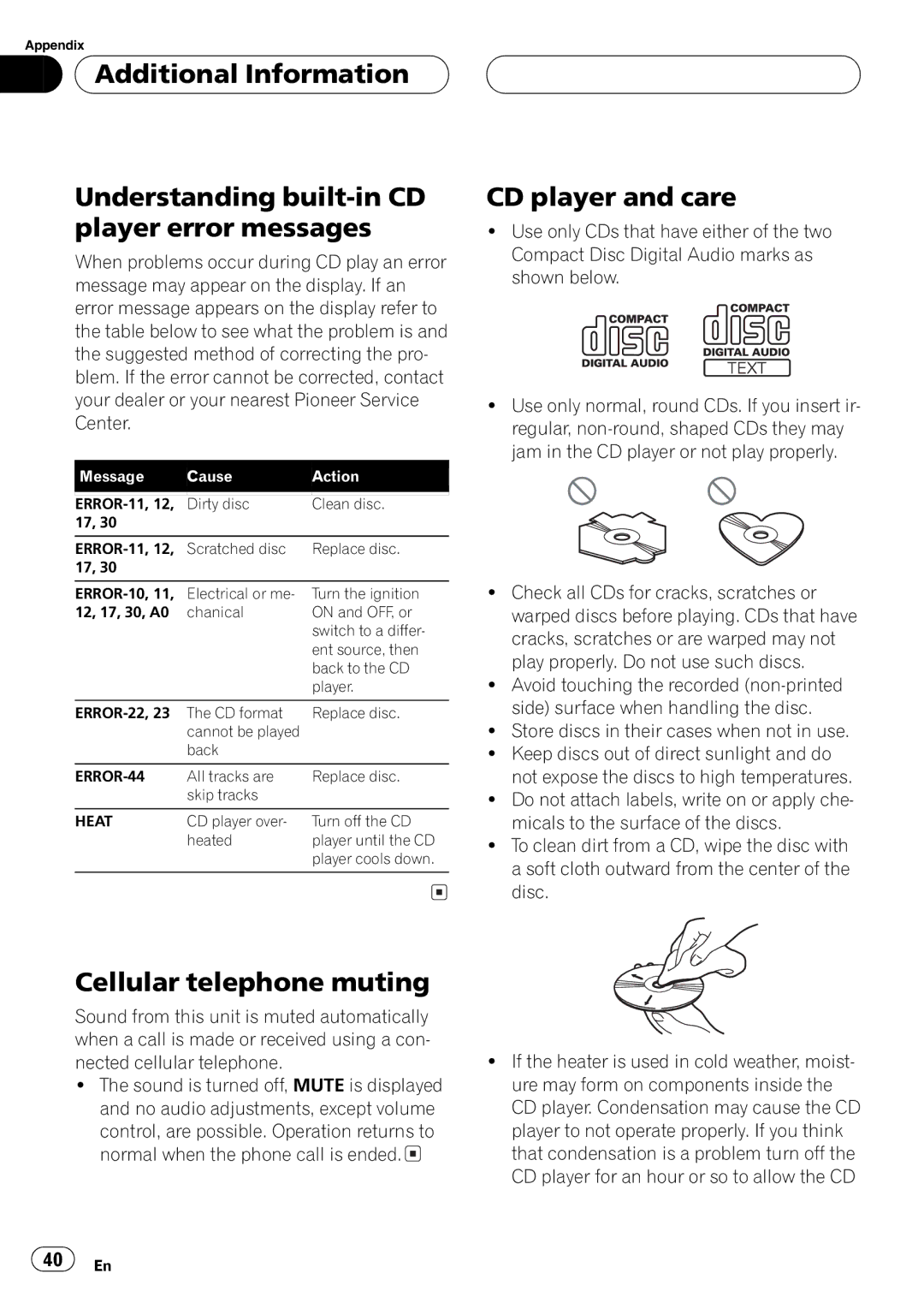 Pioneer DEH-P3630MP, DEH-P3600MPB operation manual 