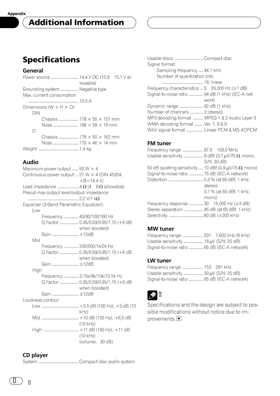 Pioneer DEH-P3630MP, DEH-P3600MPB operation manual 