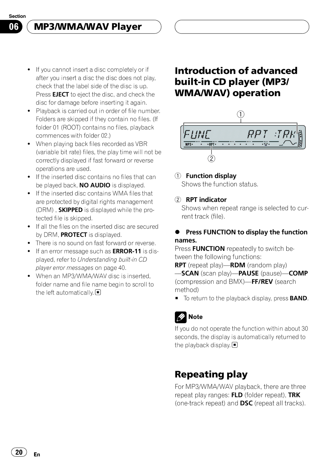 Pioneer DEH-P3800MP operation manual 