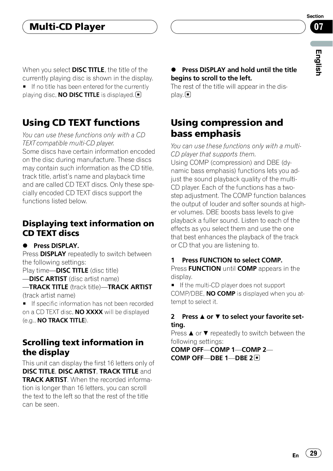 Pioneer DEH-P3800MP operation manual 