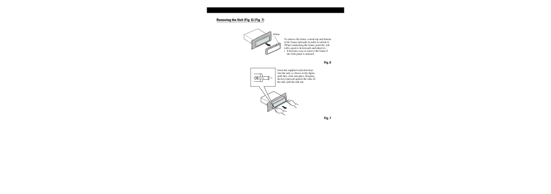 Pioneer DEH-P3800MP operation manual Removing the Unit Fig 