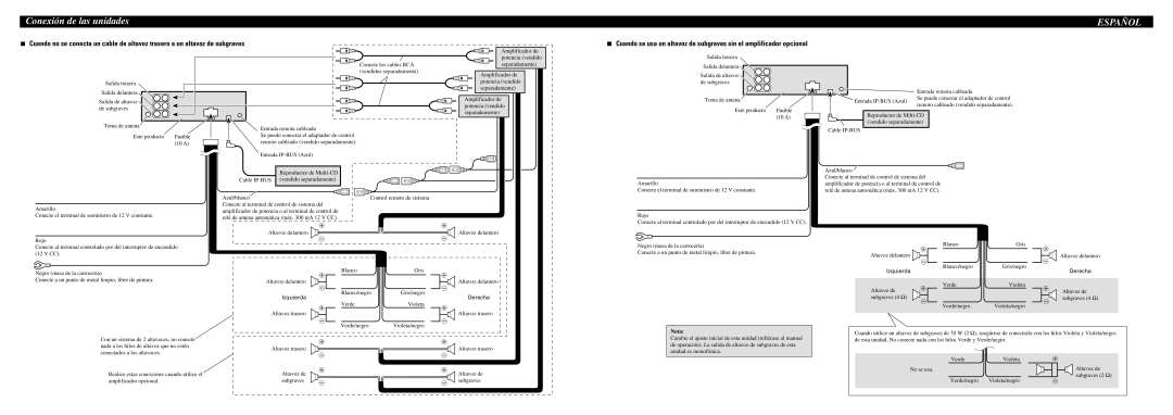 Pioneer DEH-P390MP installation manual Nota 