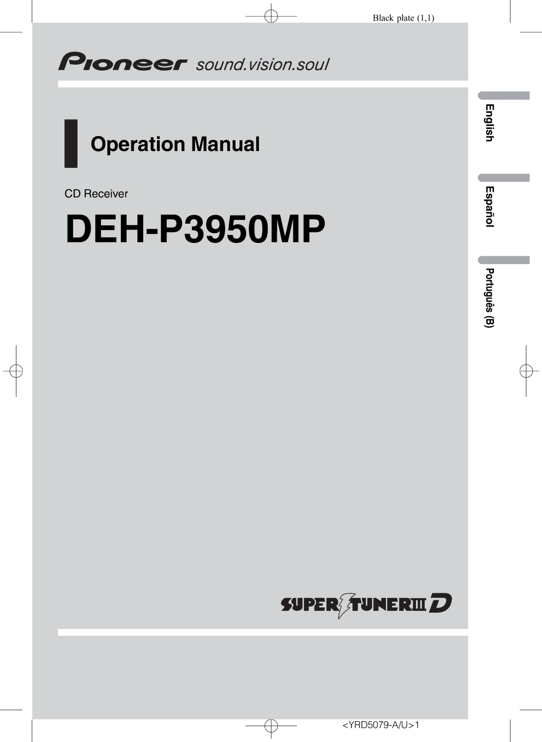 Pioneer DEH-P3950MP operation manual YRD5079-A/U1 